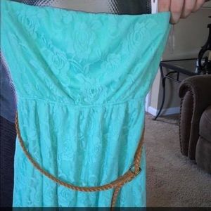 Teal lace High low dress for any occasion